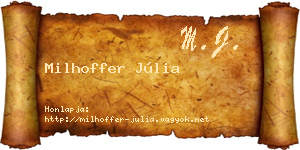 Milhoffer Júlia névjegykártya